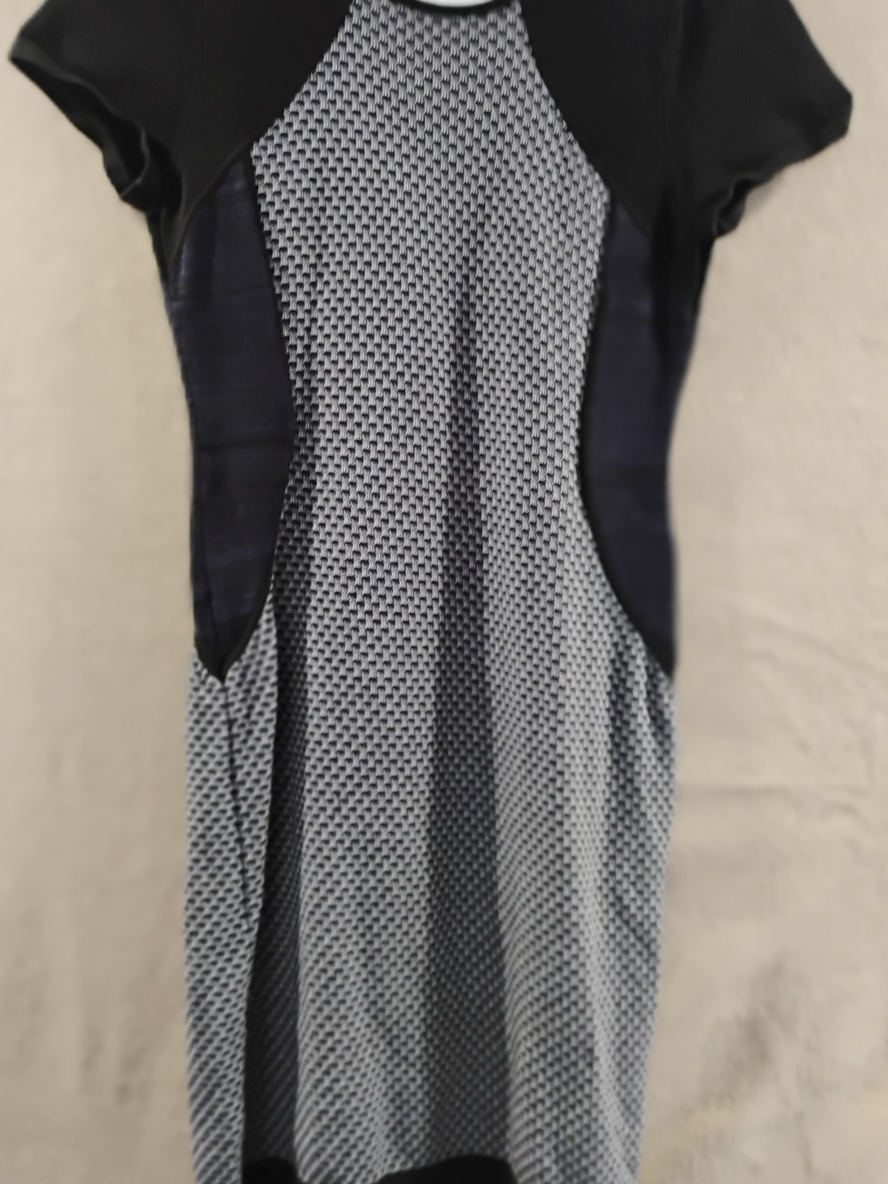 Ann Taylor Black and White Patterned Midi Dress